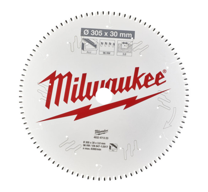 Диск пильний по алюмінію PFTE MILWAUKEE, Ø305х30х3, 0мм, 96 зуб.