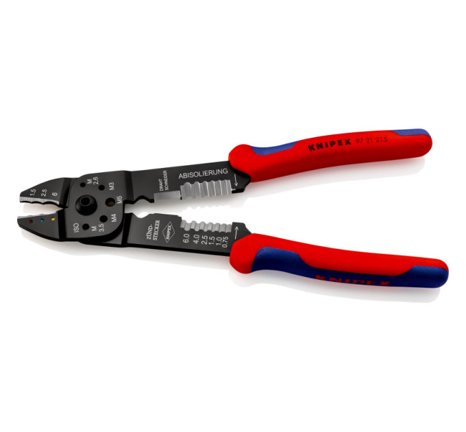 Клещи для опрессовки, резки и зачистки 230мм KNIPEX 97 21 215, фосфатированные
