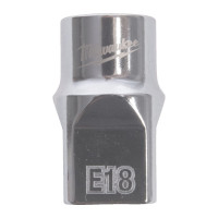 Головка торцевая хромированная TORX Е-стандарт ½” MILWAUKEE, E18 Головка торцевая хромированная TORX Е-стандарт ½” MILWAUKEE, E18