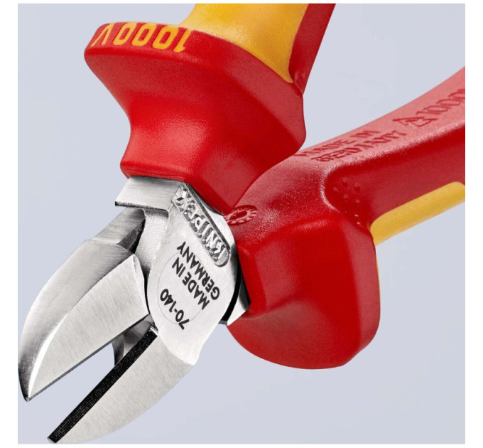 Кусачки боковые (бокорезы), Ø4,0мм, 140мм VDE KNIPEX 70 06 140, хромированные