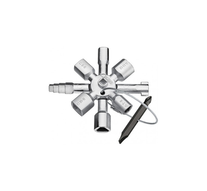 Ключ крестовой для электрошкафов и систем запирания TwinKey® 92мм KNIPEX 00 11 01