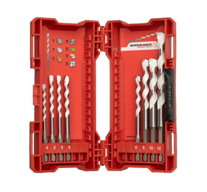 Набір свердел універсальних ShW HEX MILWAUKEE (8шт) (4-12мм), (заміна на 4932493871)