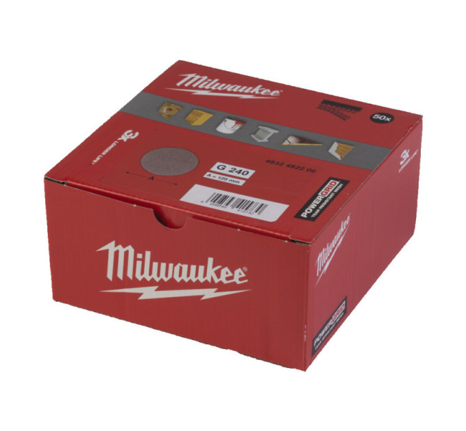 Сетка шлифовальная PG Mesh HL MILWAUKEE, Ø125мм, зерно 240, (50шт)