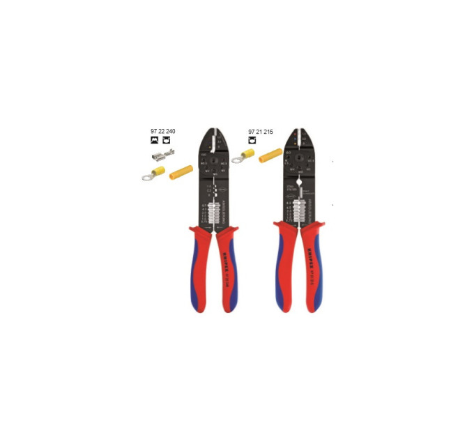 Клещи для опрессовки, резки и зачистки 230мм KNIPEX 97 21 215, фосфатированные