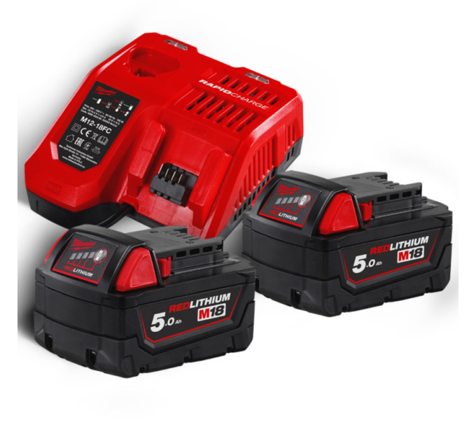 Энергокомплект MILWAUKEE M18 NRG-502С (ЗУ M12-18FC+2акк.Х5Ач В5)