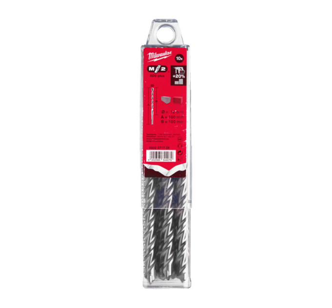 Бур SDS-PLUS M2 MILWAUKEE, Ø10,0х160х100мм, (10шт)