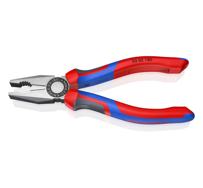 Пассатижи (плоскогубцы) комбинированные Ø12,0мм, 180мм KNIPEX 03 02 180, фосфатированные
