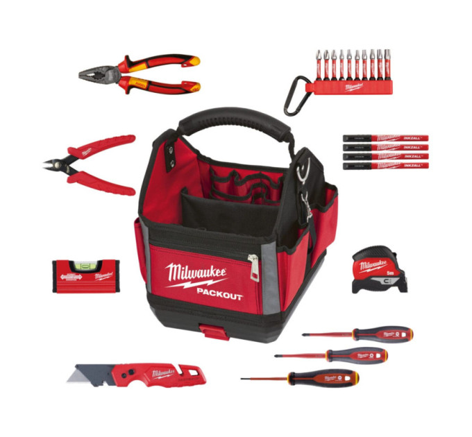 Набор ручного инструмента электрика PACKOUT MILWAUKEE, (23шт) в сумке
