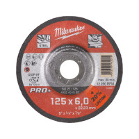 Диск зачистний по металу MILWAUKEE, SG 27/125х6 PRO+, Ø125мм