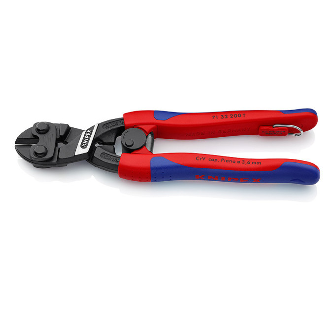 Болторез компактный, Ø6,0мм CoBolt KNIPEX 71 32 200 T BK, с страховкой, фосфатированный