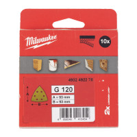 Шліфувальні листи HP MILWAUKEE, 93х93х93мм HL, зерно 120, (10шт)