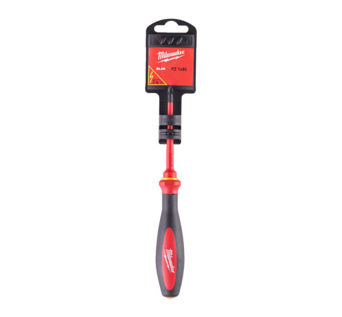 Отвертка VDE диелектрическая тонкая MILWAUKEE PZ1x80 мм