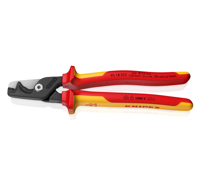 Ножницы для резки кабелей StepCut XL, Ø35мм/120мм², 225мм VDE KNIPEX 95 18 225, фосфатированные