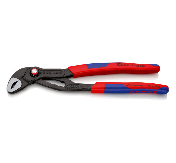 Клещи сантехнические переставные, Ø50мм Cobra QuickSet KNIPEX 87 22 250 (с автоспуском) фосфат