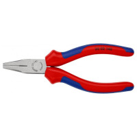 Плоскогубцы с гладкими губками, 140мм KNIPEX 20 02 140, фосфатированные