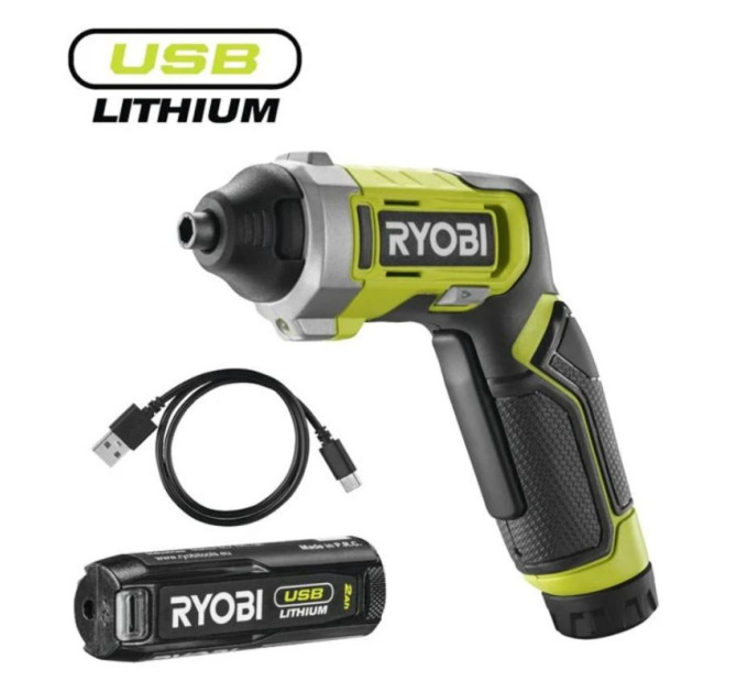 Отвертка аккумуляторная RYOBI USB Lithium RSD4-120T 4В (1х2Ач) 5Нм, 200об/хв