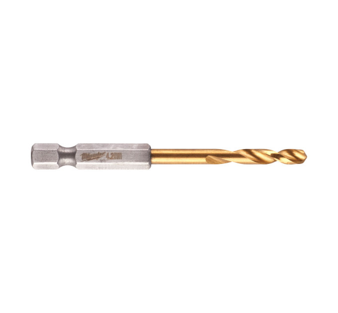 Свердло по металу RedHEX SHOCKWAVE™ HSS-TiN MILWAUKEE, Ø4,2х74х28мм