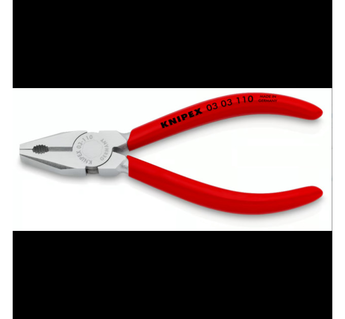 Пассатижи (плоскогубцы) комбинированные мини Ø10,0мм, 110мм KNIPEX 03 03 110, хромированные
