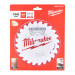 Диск пильный по дереву PFTE THIN KERF MILWAUKEE, Ø165х20х1,6мм, 24 зуб.