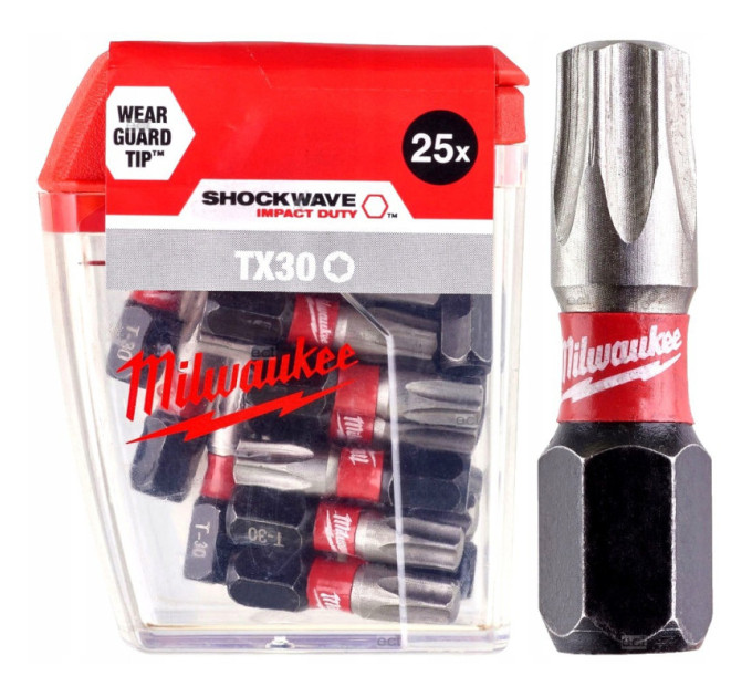 Бита SHOCKWAVE MILWAUKEE, TX30, 25мм, (25шт)