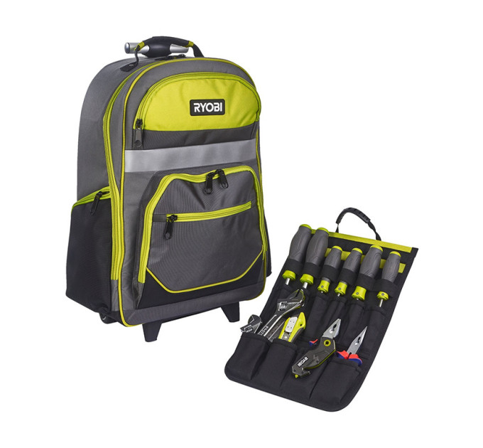 Рюкзак для инструмента RYOBI RSSBP2, выдвижная ручка, колесики, 25 л.