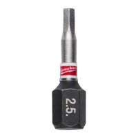 Бита SHOCKWAVE MILWAUKEE, Hex2,5, 25мм, (3шт)