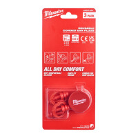 Багаторазові беруші зі шнуром - 3 шт MILWAUKEE 4932471904