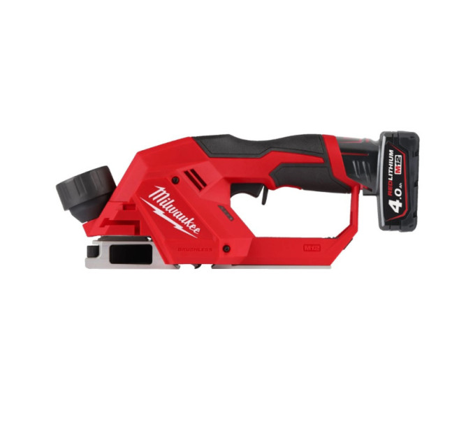 Рубанок аккумуляторный бесщёточный MILWAUKEE M12 BLP-402X (ЗУ+2акк.Х4Ач+HDкейс)