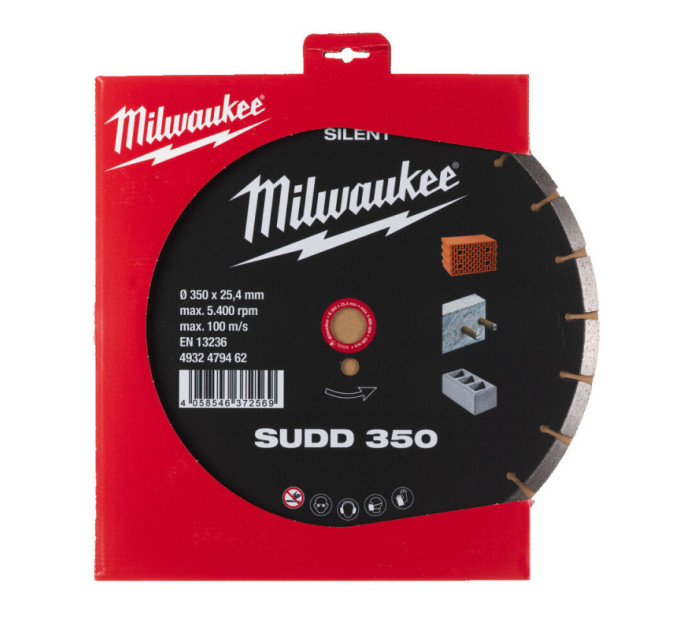 Диск алмазный MILWAUKEE SUDD 350, Ø350мм (железобетон, кирпич)