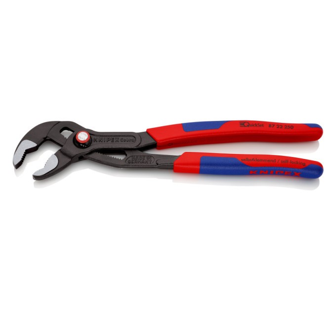 Клещи сантехнические переставные, Ø50мм Cobra QuickSet KNIPEX 87 22 250 SB (с автоспуском) фосфат