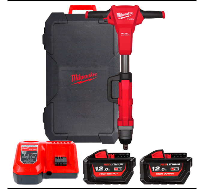 Гайковерт железнодорожный аккумуляторный MILWAUKEE 1'' M18 FHIWF1R-122C (2000Нм)(ЗУ+1Х12Ач), (замена