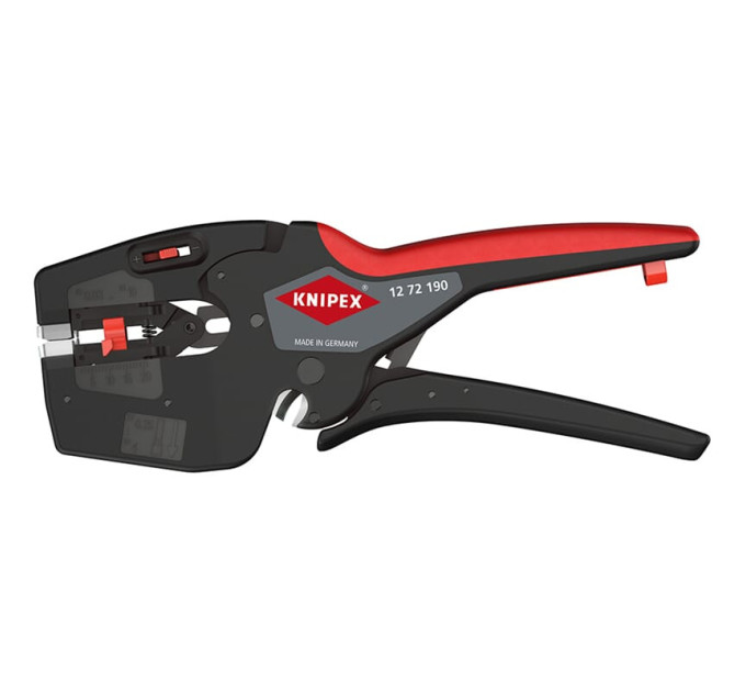 Стрипер автоматический 0,03-10мм² + клещи обжимные 4мм², NexStrip 180мм KNIPEX 12 72 190