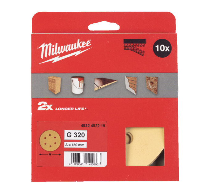 Шлифовальный круг HP MILWAUKEE Ø150/6 HL, зерно 320, (10шт)