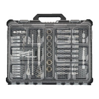 Набір головок торцевих хромованих метричних ½” + ¼” PACKOUT™ MILWAUKEE, з коміром (63шт)