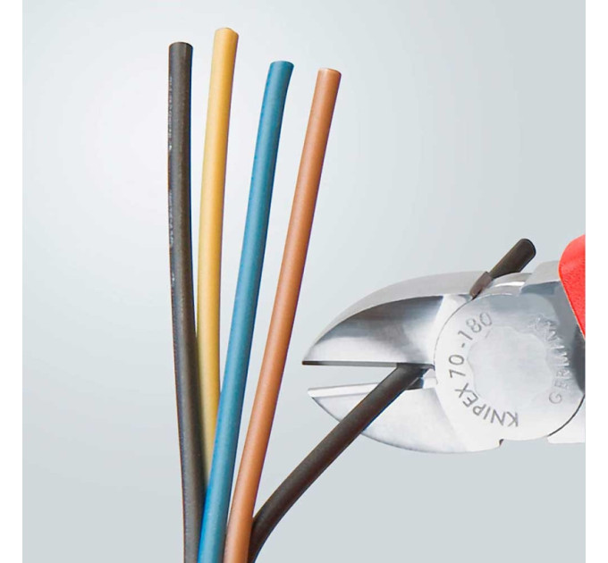 Кусачки боковые (бокорезы), Ø4,0мм, 180мм KNIPEX 70 05 180 T, с страховкой, хромированные
