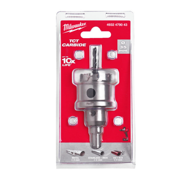 Цельная коронка Holesaw TCT MILWAUKEE для стали/нержавеющей стали, Ø35мм