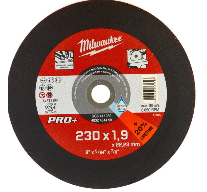 Диск відрізний MILWAUKEE, SCS 41/230х1,9 PRO+, Ø230мм
