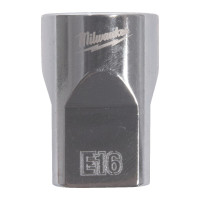 Головка торцевая хромированная TORX Е-стандарт ⅜″ MILWAUKEE, E16 Головка торцевая хромированная TORX Е-стандарт ⅜″ MILWAUKEE, E16