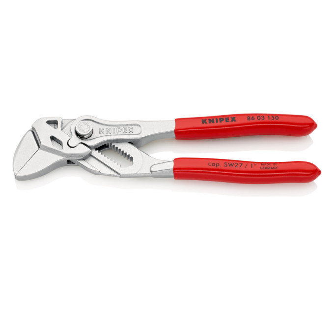 Клещи переставные-гаечный ключ, Ø27мм KNIPEX 86 03 150, хромированные