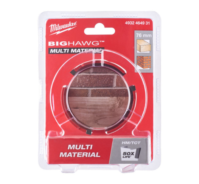 Коронка з мультиматеріалів BIG HAWG™ TCT MILWAUKEE, Ø76мм