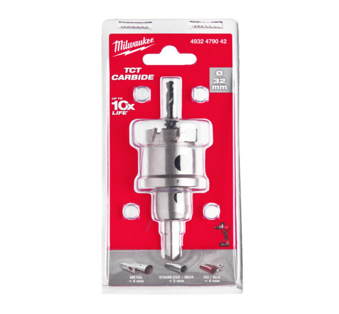 Цельная коронка Holesaw TCT MILWAUKEE для стали/нержавеющей стали, Ø32мм