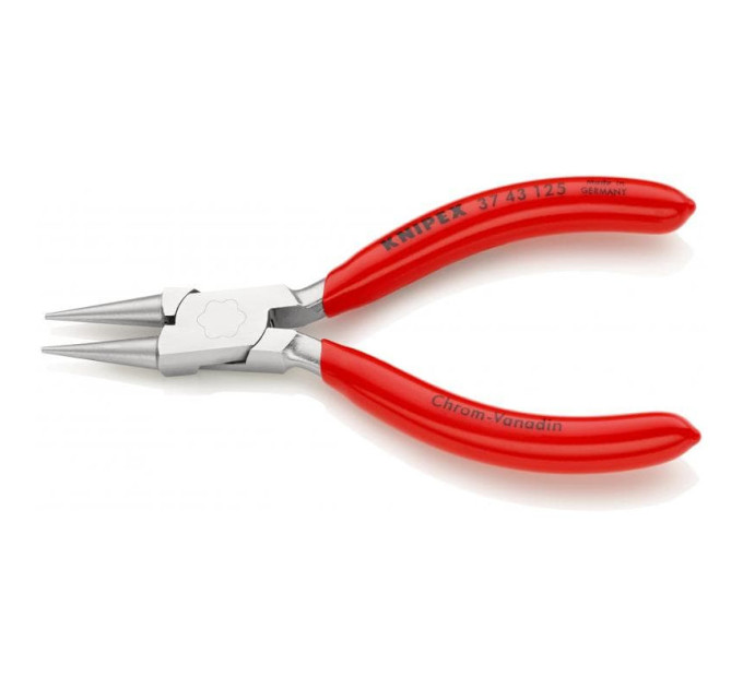 Плоскогубцы круглогубцы захватные для точных работ, 125мм, KNIPEX 37 43 125, хромированные