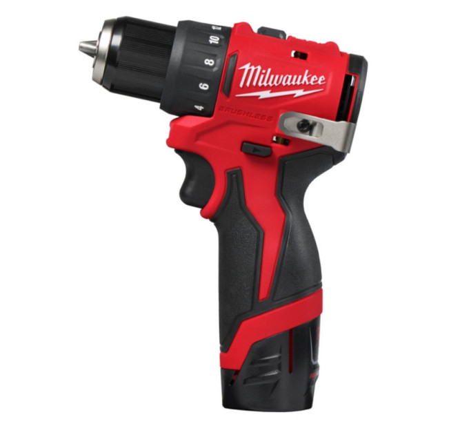 Дрель-шуруповёрт аккумуляторная бесщёточная MILWAUKEE M12 BLDDRC-202С (40Нм) (ЗУ+2акк.Х2Ач+кейс)