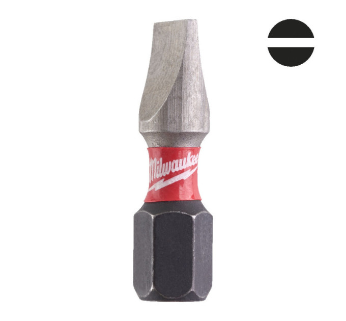 Бита SHOCKWAVE MILWAUKEE, SL1,2x6,5, 25мм, (2шт)