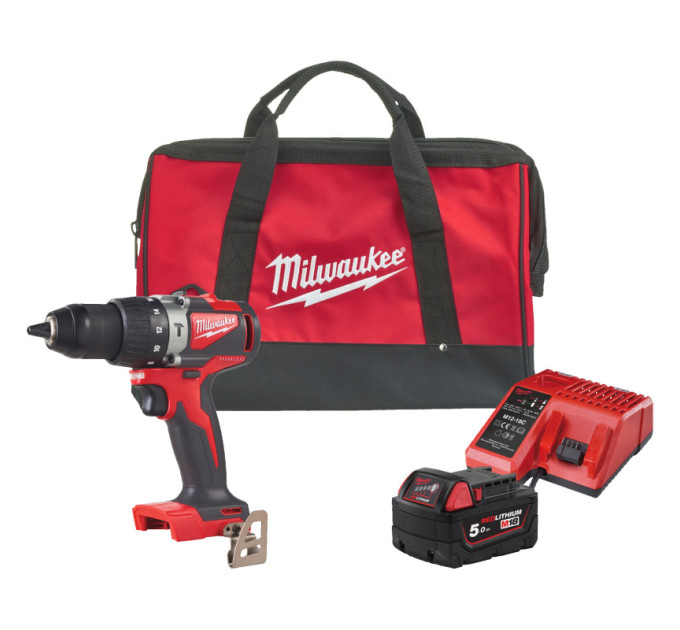 Дрель-шуруповёрт аккумуляторная бесщёточная ударная MILWAUKEE, M18 BLPD2-501BRF, 82Нм (ЗУ, 1х5Ач)