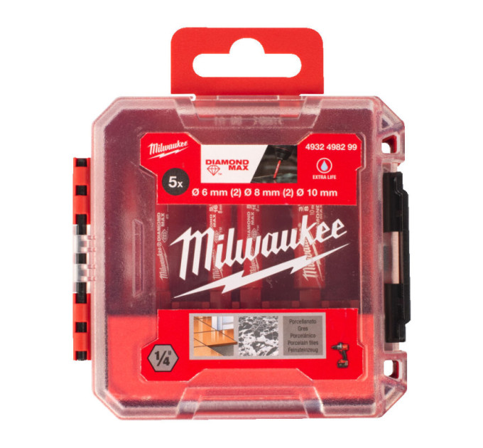 Набор коронок алмазных Diamond Plus MILWAUKEE (1/4 Hex) (Ø6, 6, 8 , 8, 10мм)