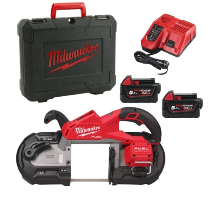 Пила ленточная аккумуляторная бесщеточная MILWAUKEE M18 FBS127-502C (ЗУ+2акк.Х5Ач+ кейс)