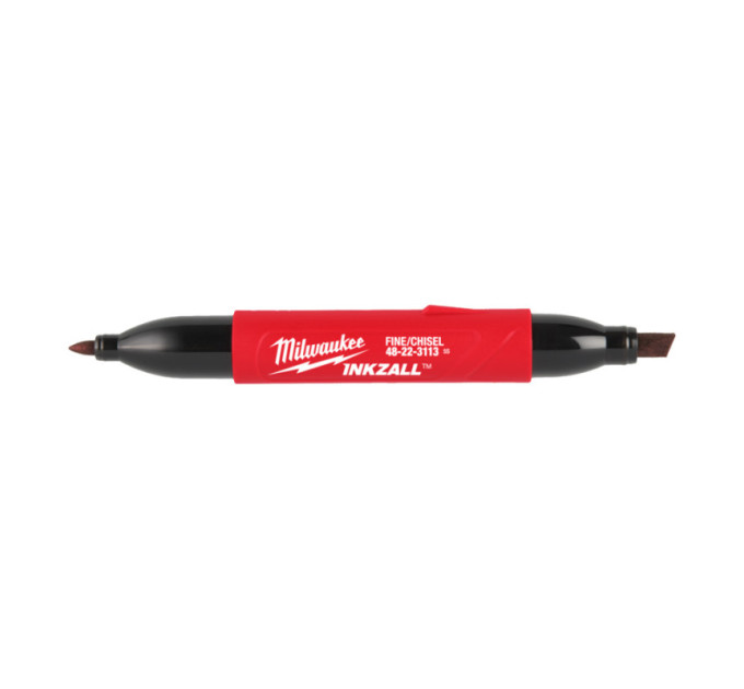 Маркер для стройплощадки INKZALL Double Tip MILWAUKEE, тонкий/скошенный, черный (48223113)