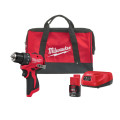 Дрель-шуруповёрт аккумуляторная бесщёточная MILWAUKEE M12 BLDDRC-201BRF, 40Нм (ЗУ, 1акк.Х2Ач, сумка)
