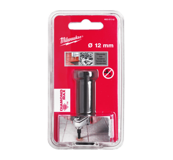 Коронка алмазная Diamond Max MILWAUKEE, Ø12мм M14 (сухое сверление)